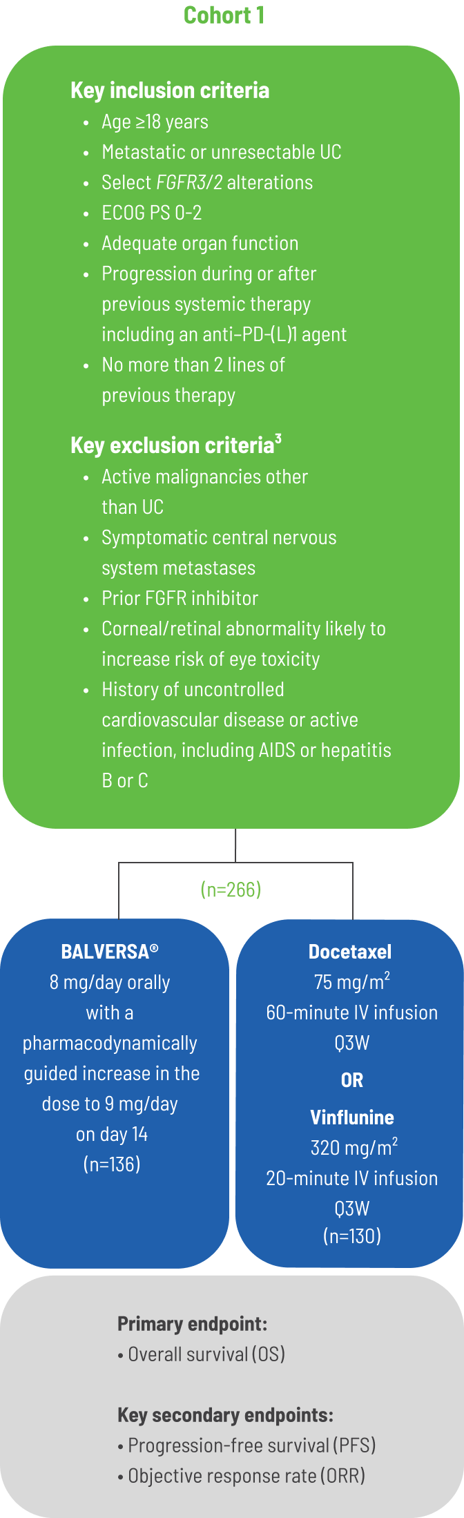 Flow chart showing the clinical study design for BALVERSA